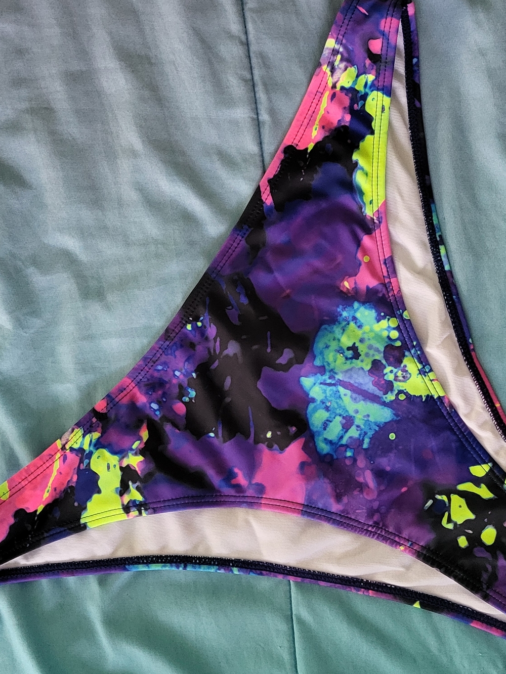 SHEIN Neon Paint Splatter Bikini Bottoms